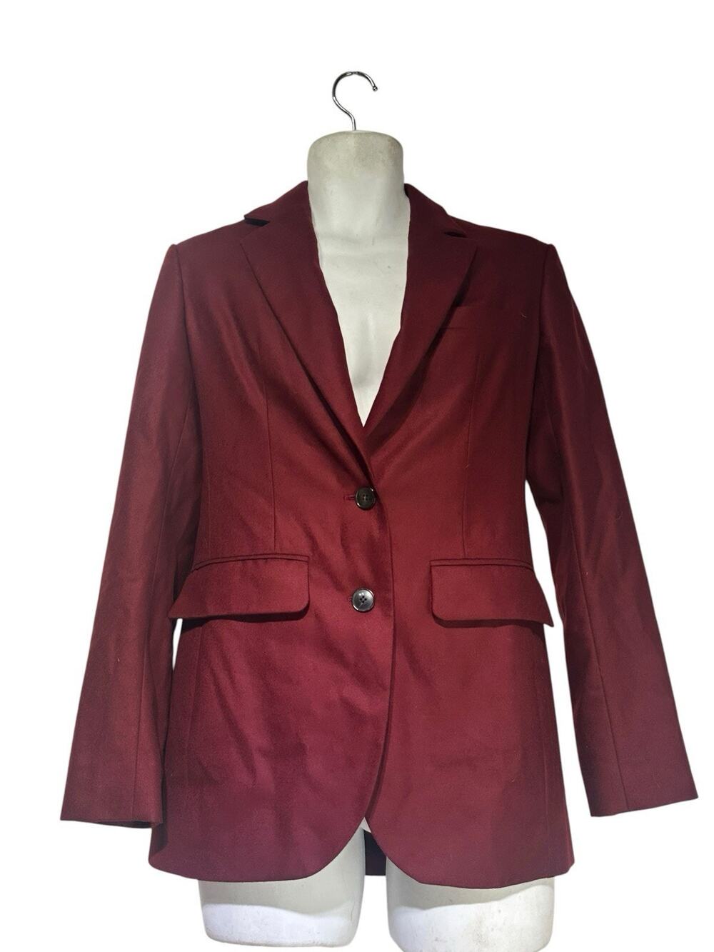 Christian Dior Women’s Burgundy Wool Blazer Jacket Two Button Vintage
